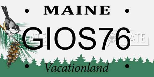 GIOS76 Maine License Plate