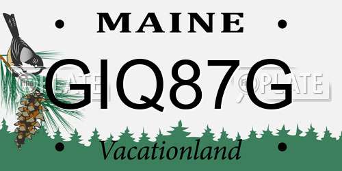 GIQ87G Maine License Plate