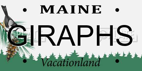 GIRAPHS Maine License Plate