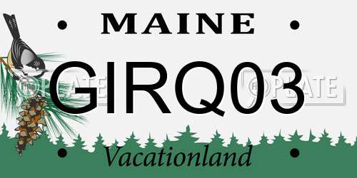 GIRQ03 Maine License Plate