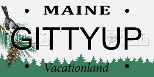 GITTYUP Maine License Plate