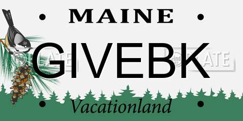 GIVEBK Maine License Plate
