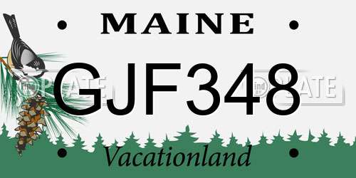 GJF348 Maine License Plate