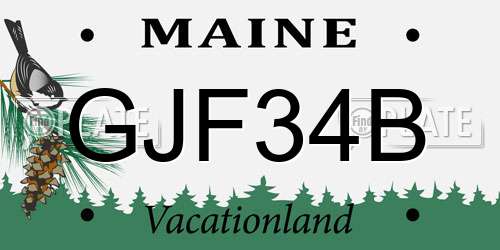 GJF34B Maine License Plate