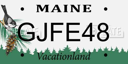 GJFE48 Maine License Plate
