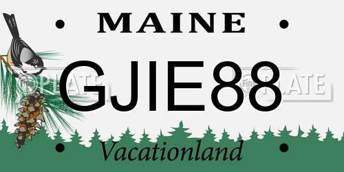 GJIE88 Maine License Plate