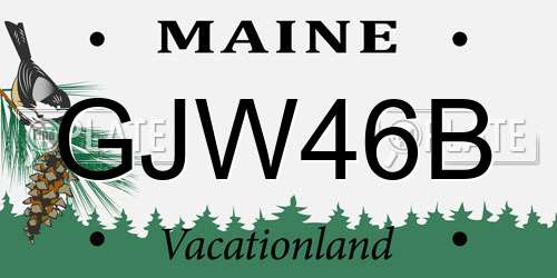 GJW46B Maine License Plate