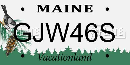GJW46S Maine License Plate