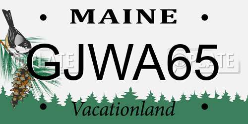 GJWA65 Maine License Plate