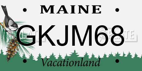 GKJM68 Maine License Plate