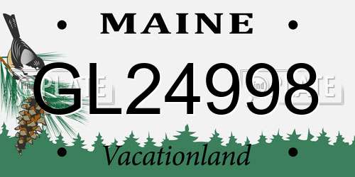 GL24998 Maine License Plate