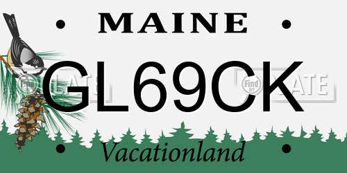 GL69CK Maine License Plate