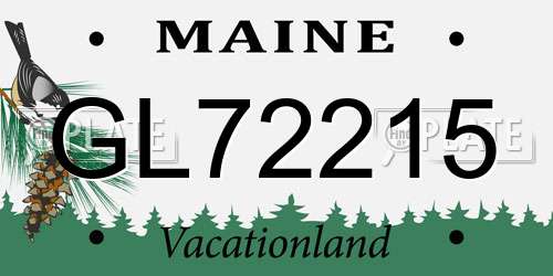 GL72215 Maine License Plate
