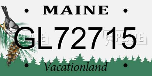 GL72715 Maine License Plate