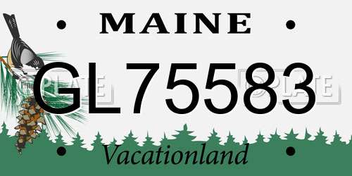 GL75583 Maine License Plate