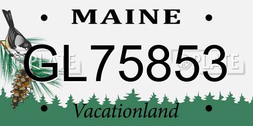GL75853 Maine License Plate