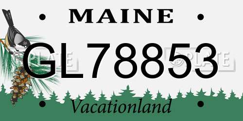 GL78853 Maine License Plate