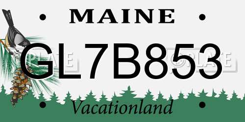 GL7B853 Maine License Plate