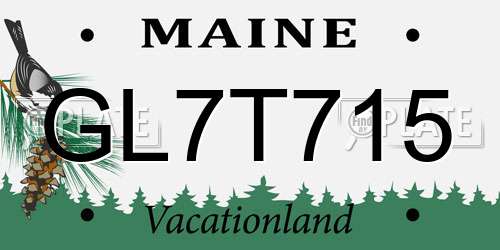 GL7T715 Maine License Plate