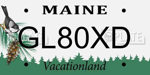 GL80XD Maine License Plate