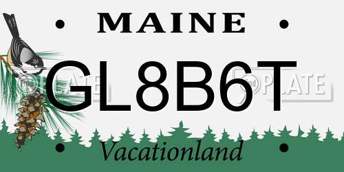 GL8B6T Maine License Plate