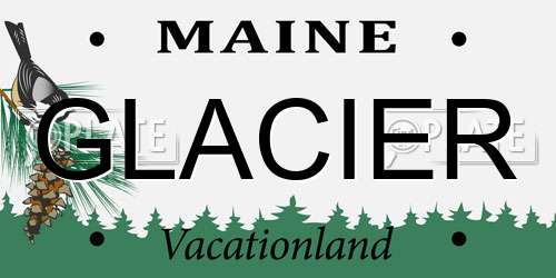 GLACIER Maine License Plate