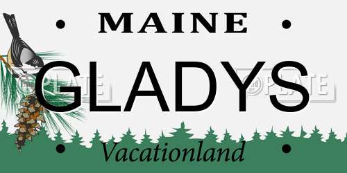 GLADYS Maine License Plate