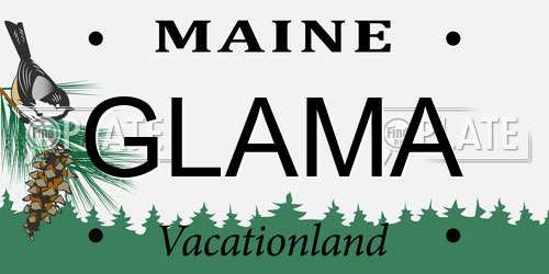 GLAMA Maine License Plate