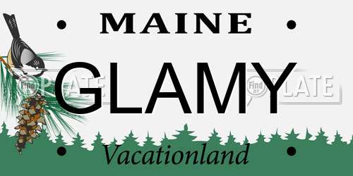 GLAMY Maine License Plate