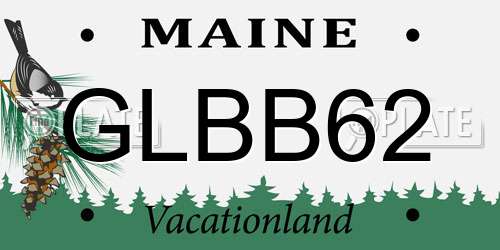 GLBB62 Maine License Plate