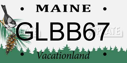 GLBB67 Maine License Plate