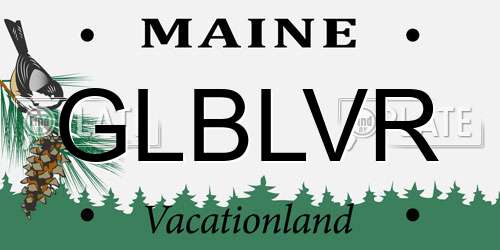 GLBLVR Maine License Plate