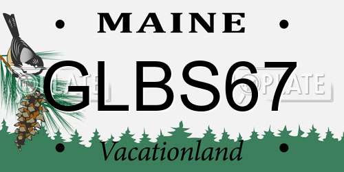 GLBS67 Maine License Plate