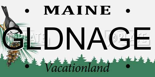 GLDNAGE Maine License Plate