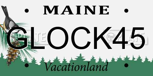 GLOCK45 Maine License Plate