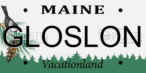 GLOSLON Maine License Plate
