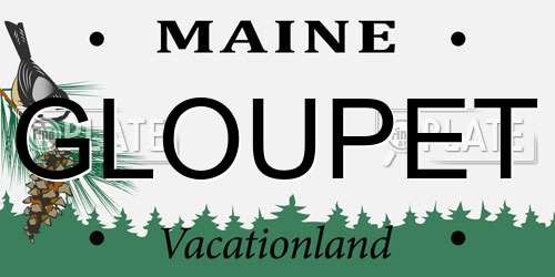 GLOUPET Maine License Plate