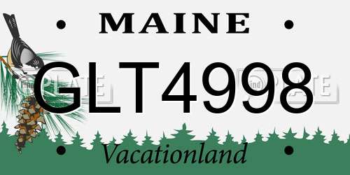GLT4998 Maine License Plate