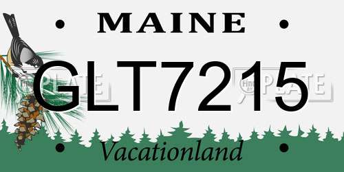 GLT7215 Maine License Plate