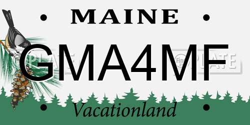 GMA4MF Maine License Plate