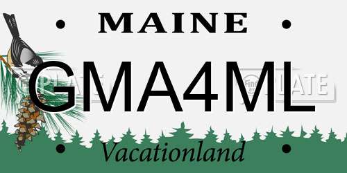 GMA4ML Maine License Plate