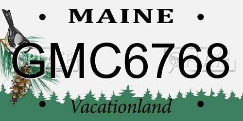 GMC6768 Maine License Plate