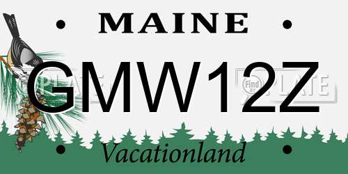 GMW12Z Maine License Plate