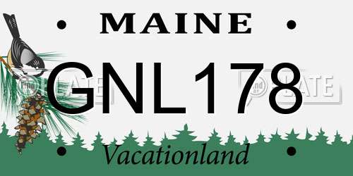GNL178 Maine License Plate