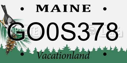 GO0S378 Maine License Plate