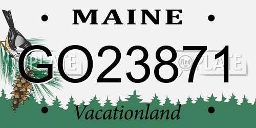 GO23871 Maine License Plate