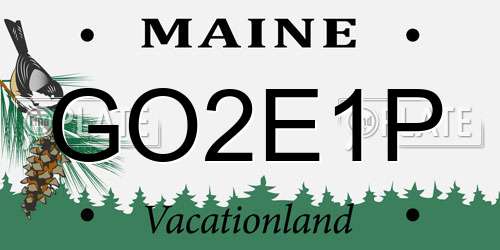 GO2E1P Maine License Plate