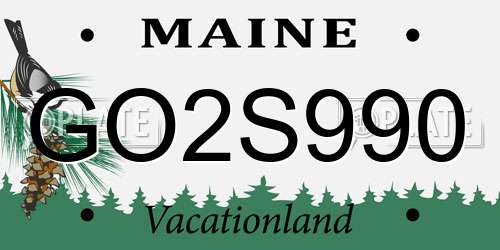 GO2S990 Maine License Plate