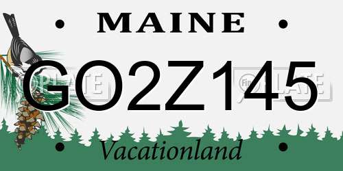 GO2Z145 Maine License Plate