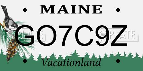 GO7C9Z Maine License Plate